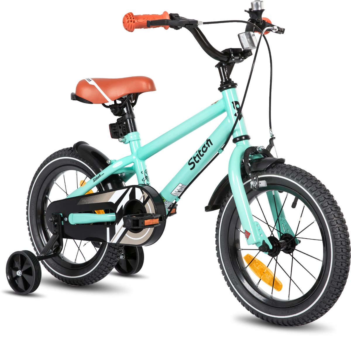STITCH Totem Jongensfiets - 18 Inch - Kinderfiets voor 5 tot 9 Jaar - Met Zijwieltjes - Groente Kinderfiets kopen online