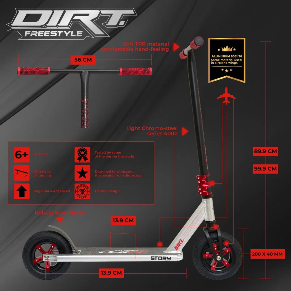 Story Dirt Freestyle Step Silver / Red Step kopen online