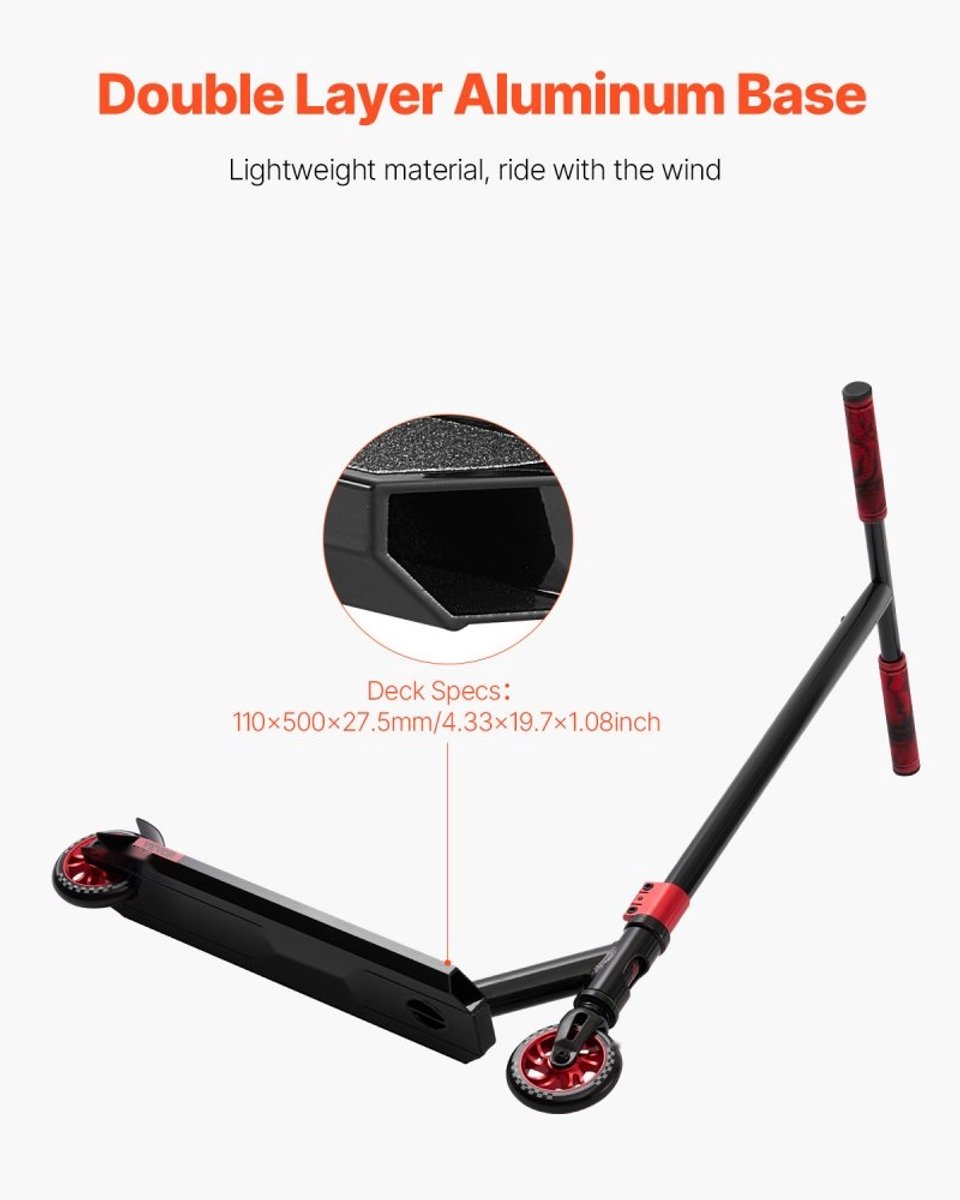 stuntstep pro trickstep lichtgewicht dubbellaags aluminium deck voor beginners en gevorderden freestyle street park voor kinderen 11 13 jaar en tieners