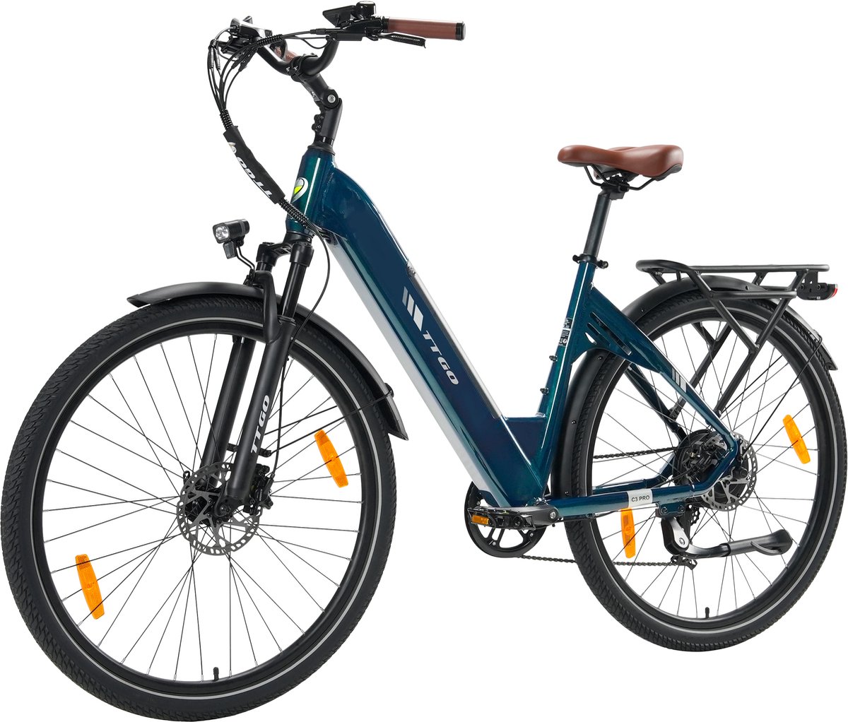 ttgo c3 pro elektrische fiets 250w motor 36v20ah accu max snelheid 25km u max bereik 80 120km 28 inch banden shimano 7 versnellingen groen