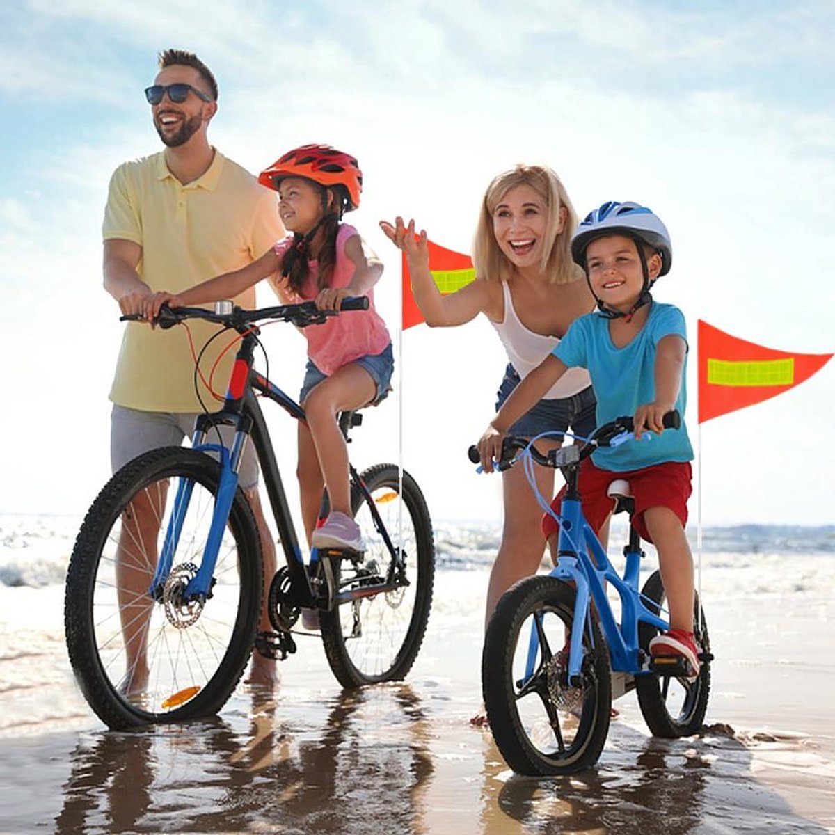 veiligheidsvlag kinderfiets set van 2 vlaggen verstelbare vlagwimpel kinderveiligheidswimpel