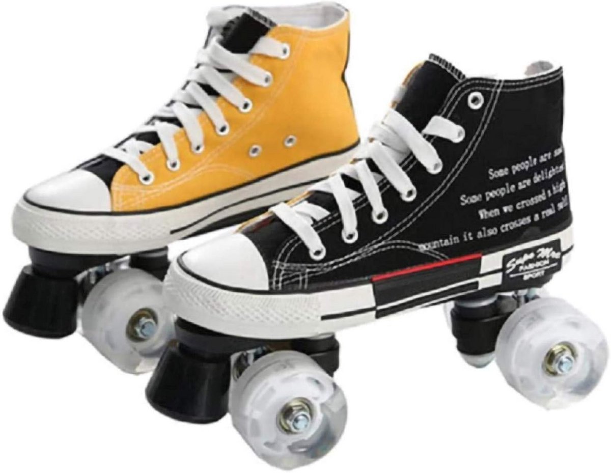 verstelbare dubbele rij rolschaatsen voor volwassenen en beginners lichtgevende wielen