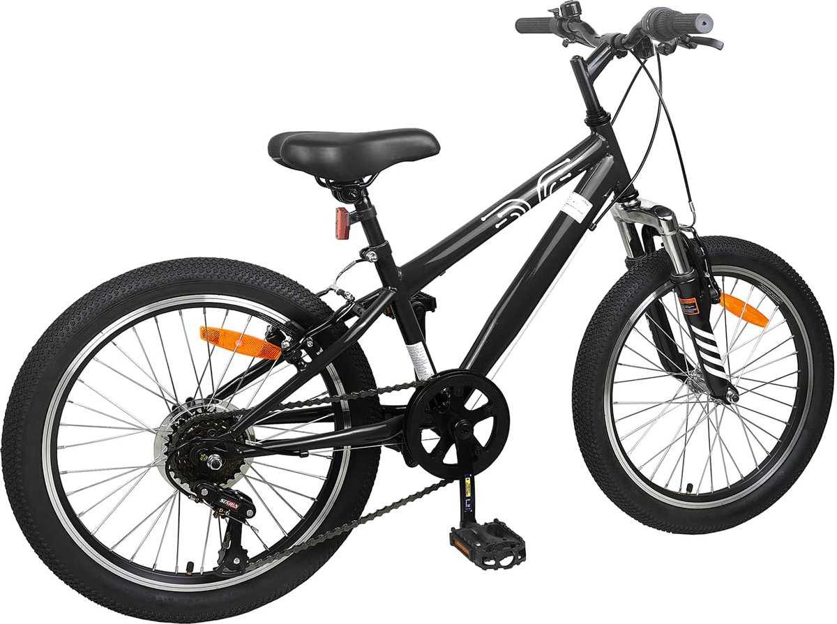 vidaxl kinder mountainbike 20 inch 6 speed voor 5 8 jaar oud zwart