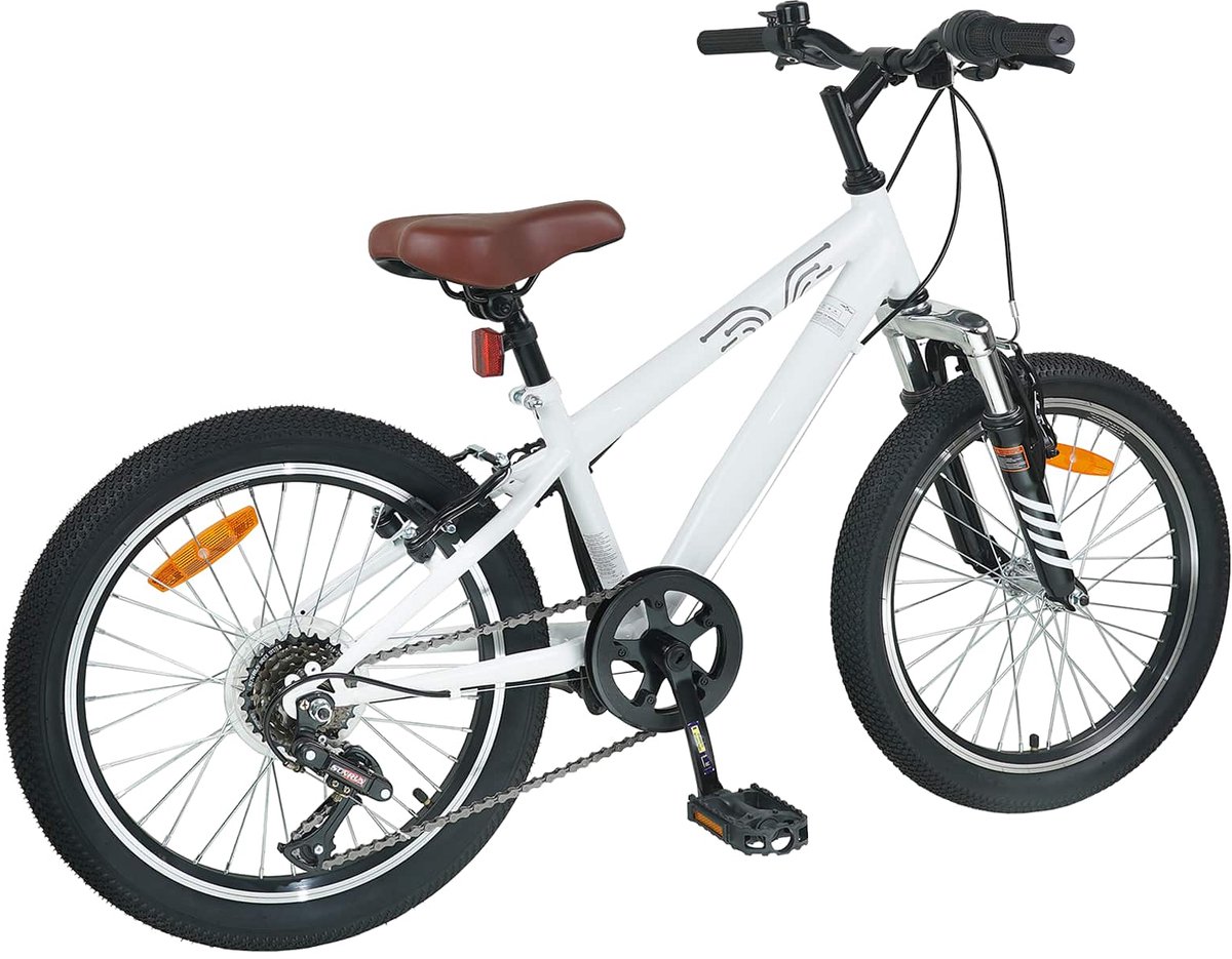 vidaXL - Kinder - mountainbike - 24 - Inch - 6-Speed - voor - 8-12 - jaar - oud - Wit Fiets kopen online
