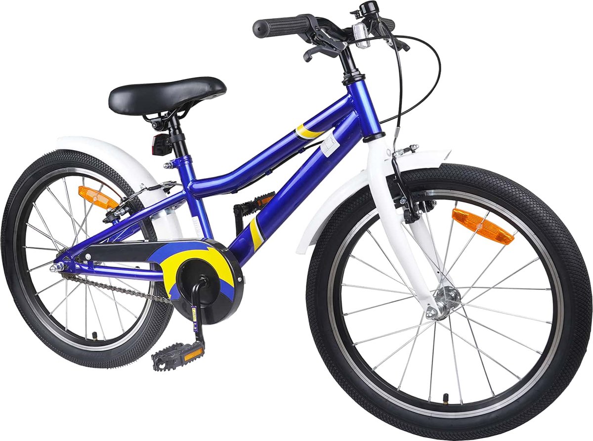 vidaxl kinderfiets 20 inch voor 6 11 jaar oud blauw wit