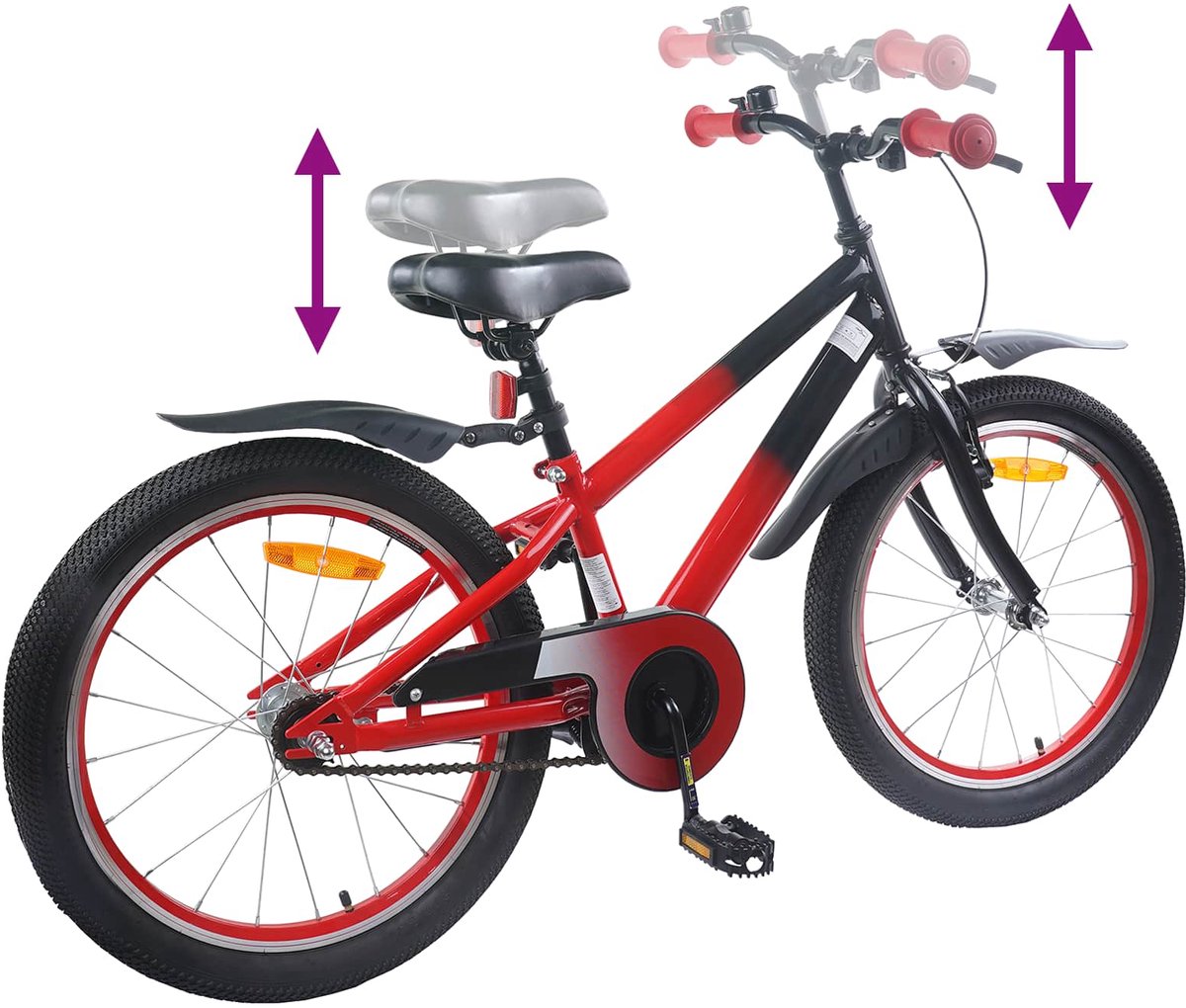 vidaxl kinderfiets 22 inch voor 7 12 jaar oud blauw zwart