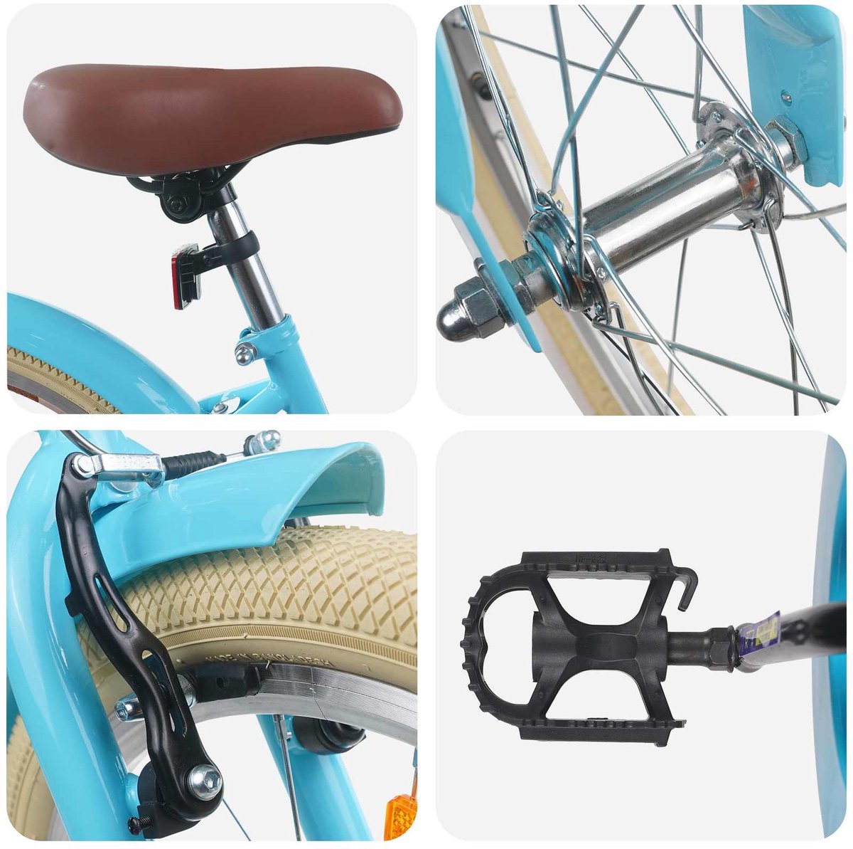 vidaxl kinderfiets 22 inch voor 7 12 jaar oud lichtblauw