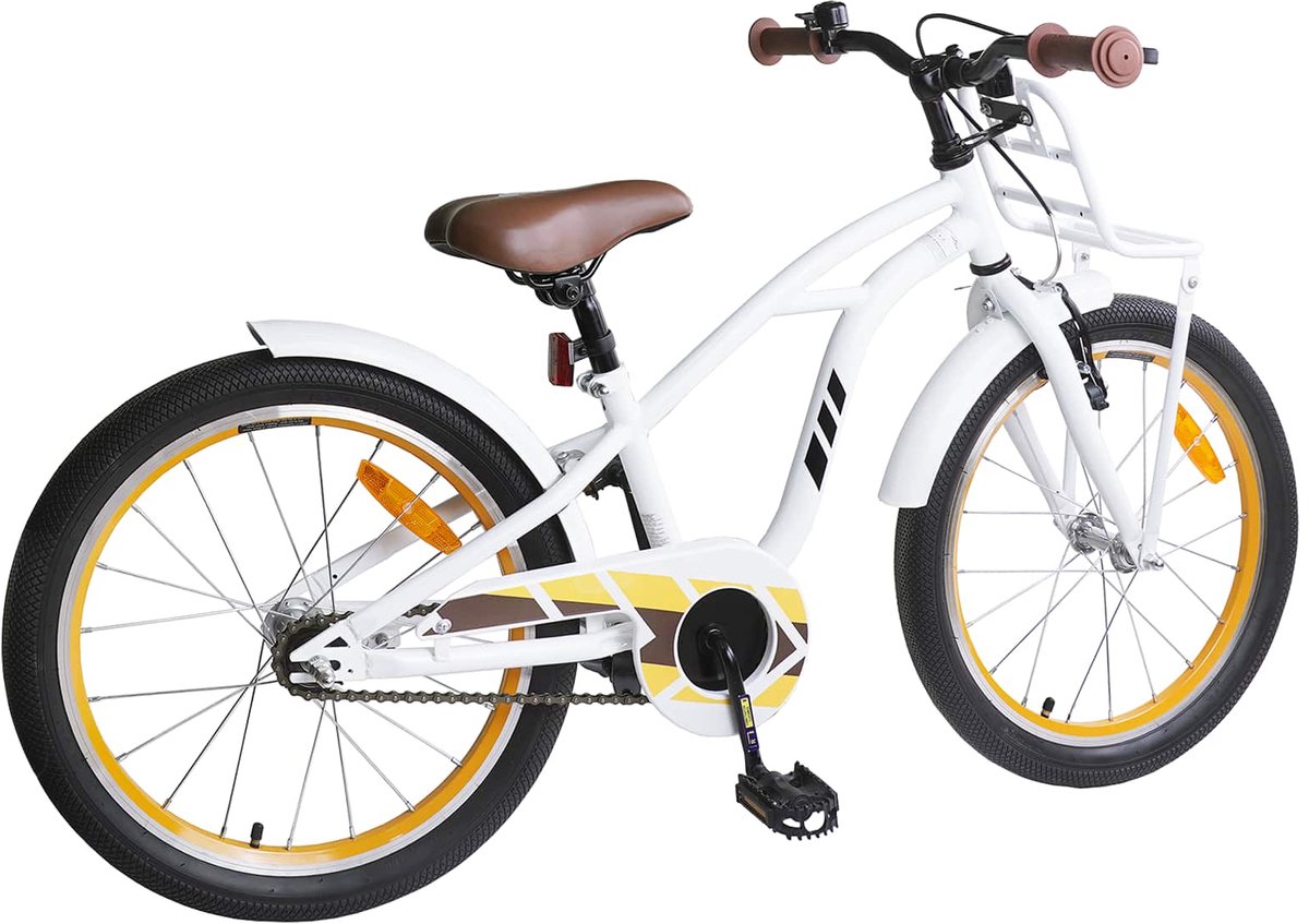 vidaxl kinderfiets 22 inch voor 7 12 jaar oud wit