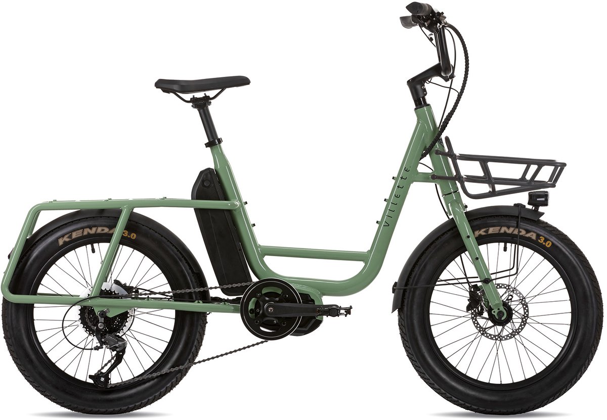 villette citadin mm elektrische transportfiets city alu groen