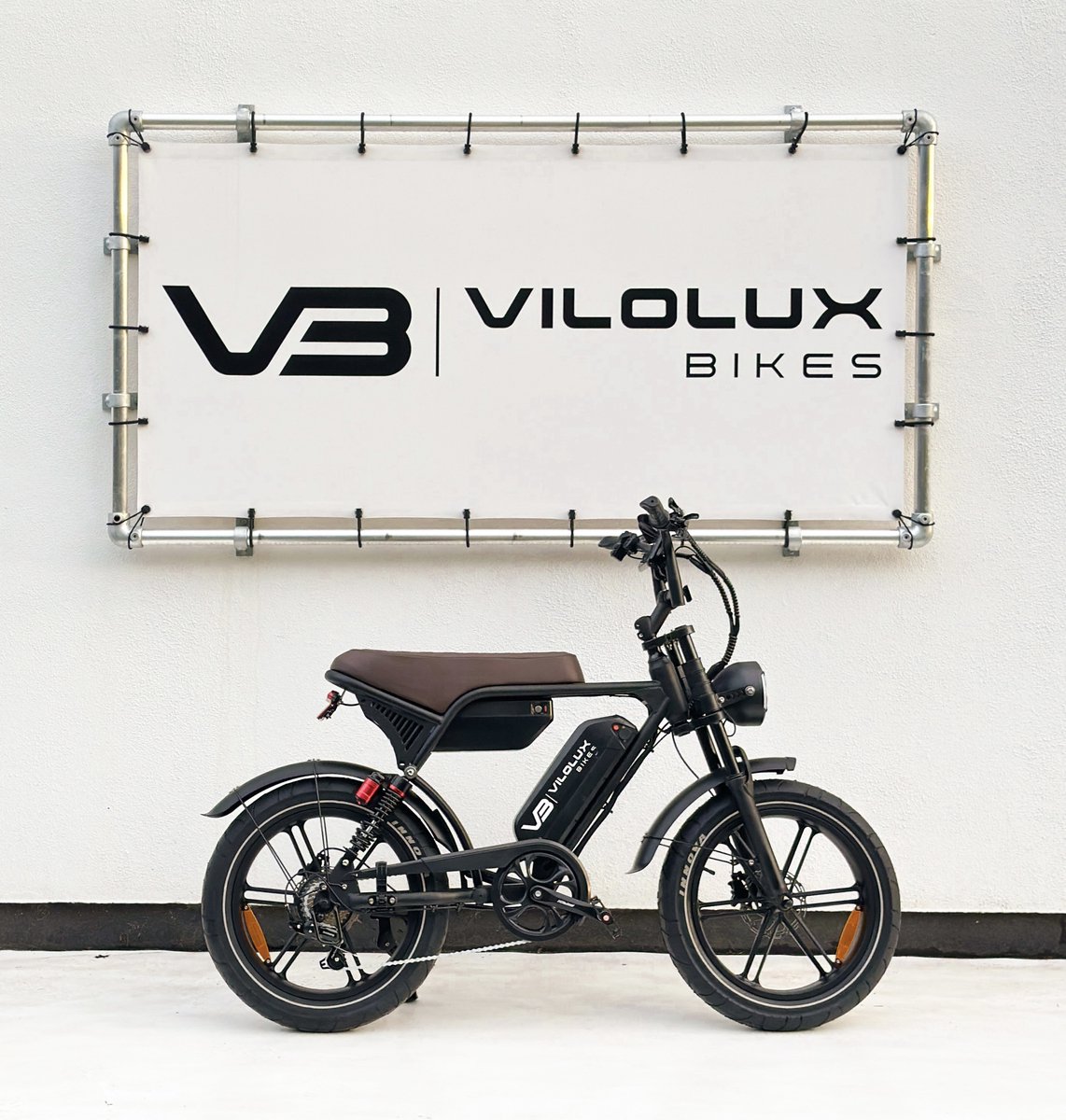 Vilolux® Fatbike electrisch Ultra - Dubbele accu - Bruin zadel - Legaal - Rijklaar - Niet opvoerbare fatbikes - Groot LCD display - NFC vergrendeling - 2 Jaar garantie - Hydraulische remmen - Alarm - City Banden Fiets (elektrisch) kopen online