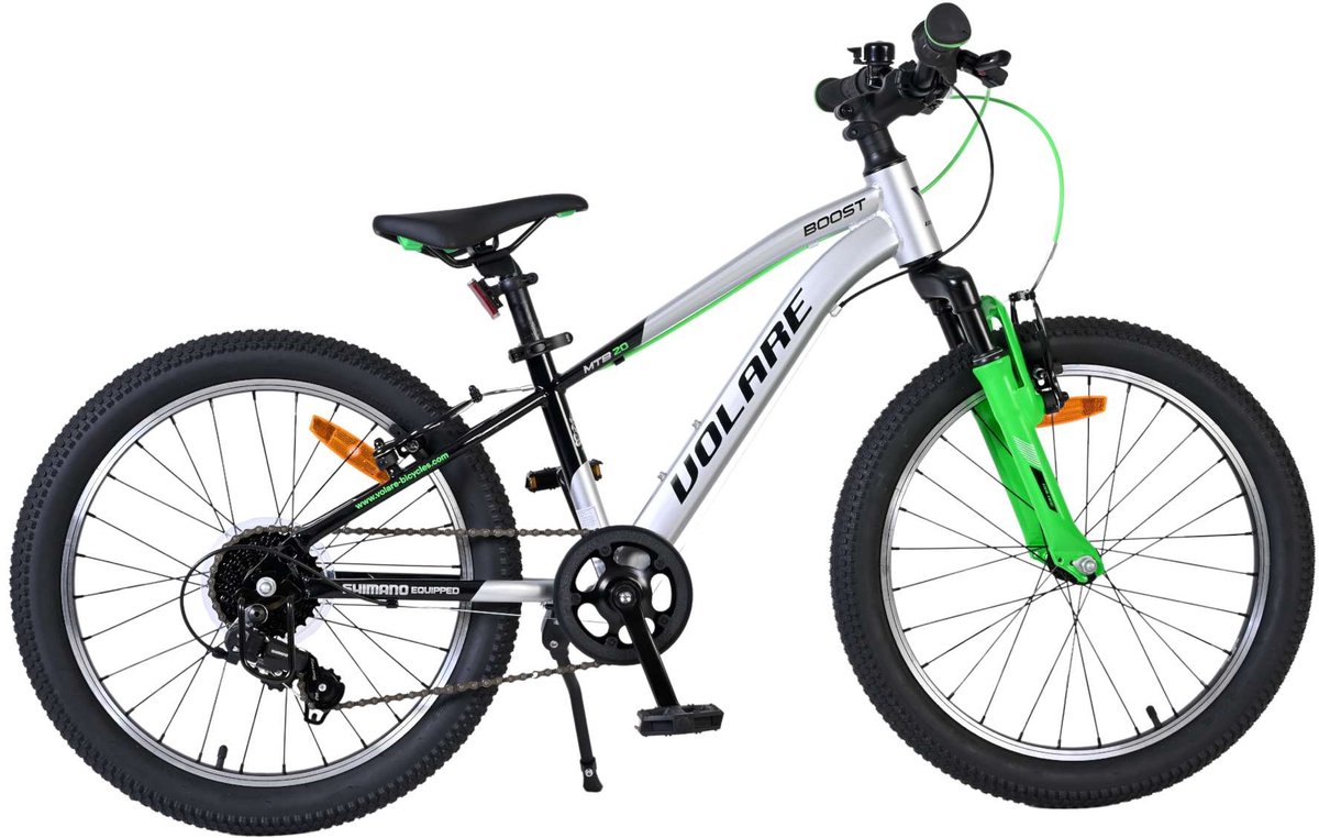Volare Boost Kinderfiets - 20 inch - 7 Speed - Zilver/Groen Kinderfiets kopen online