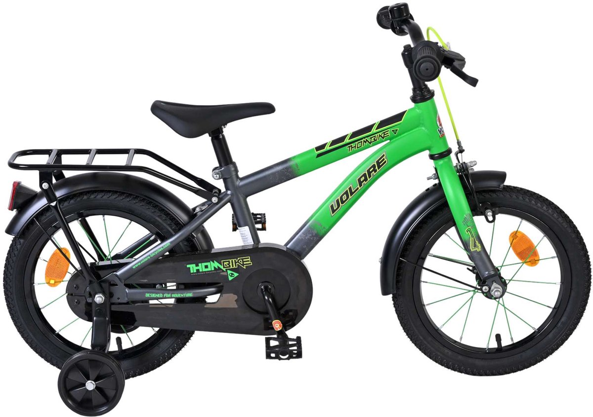 Volare Thombike Kinderfiets - Jongens - 14 inch - Groen/Grijs Kinderfiets kopen online