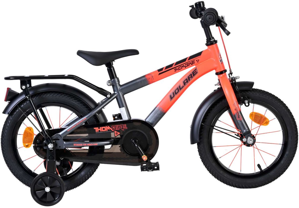 Volare Thombike Kinderfiets - Jongens - 14 inch - Oranje/Grijs Kinderfiets kopen online