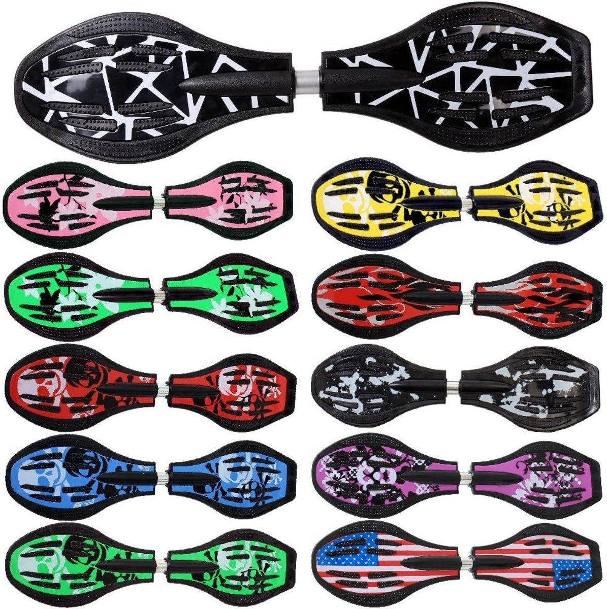 Waveboard met LED Wielen en ABEC9 Lagers - Geschikt tot 120 KG Waveboard kopen online