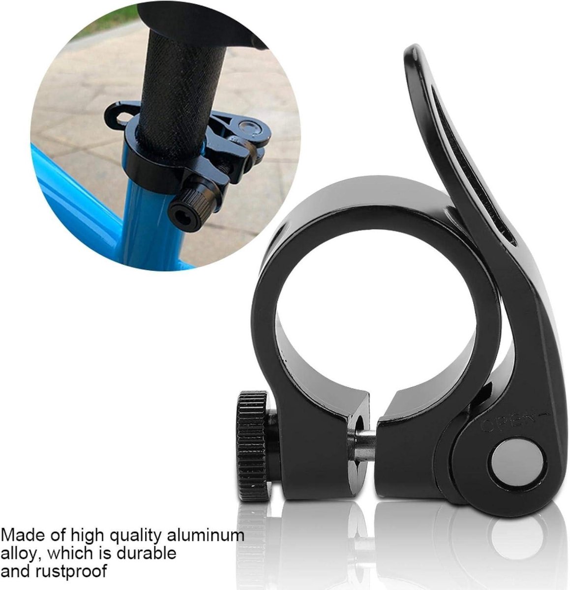 Zadelpenklem in 25.4mm voor Fietsen - Aluminium Quick Release Klem - Weg en Mountainbike Onderdelen - Zwart Fiets kopen online