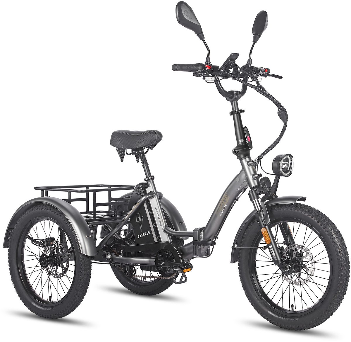 250w dik klapfiets e bakfiets 20 inch 48v 18 2ah accu hydraulische schijfremmen elektrische fiets elektrische vrachtsfiets 180kg grijs driewieler e bike