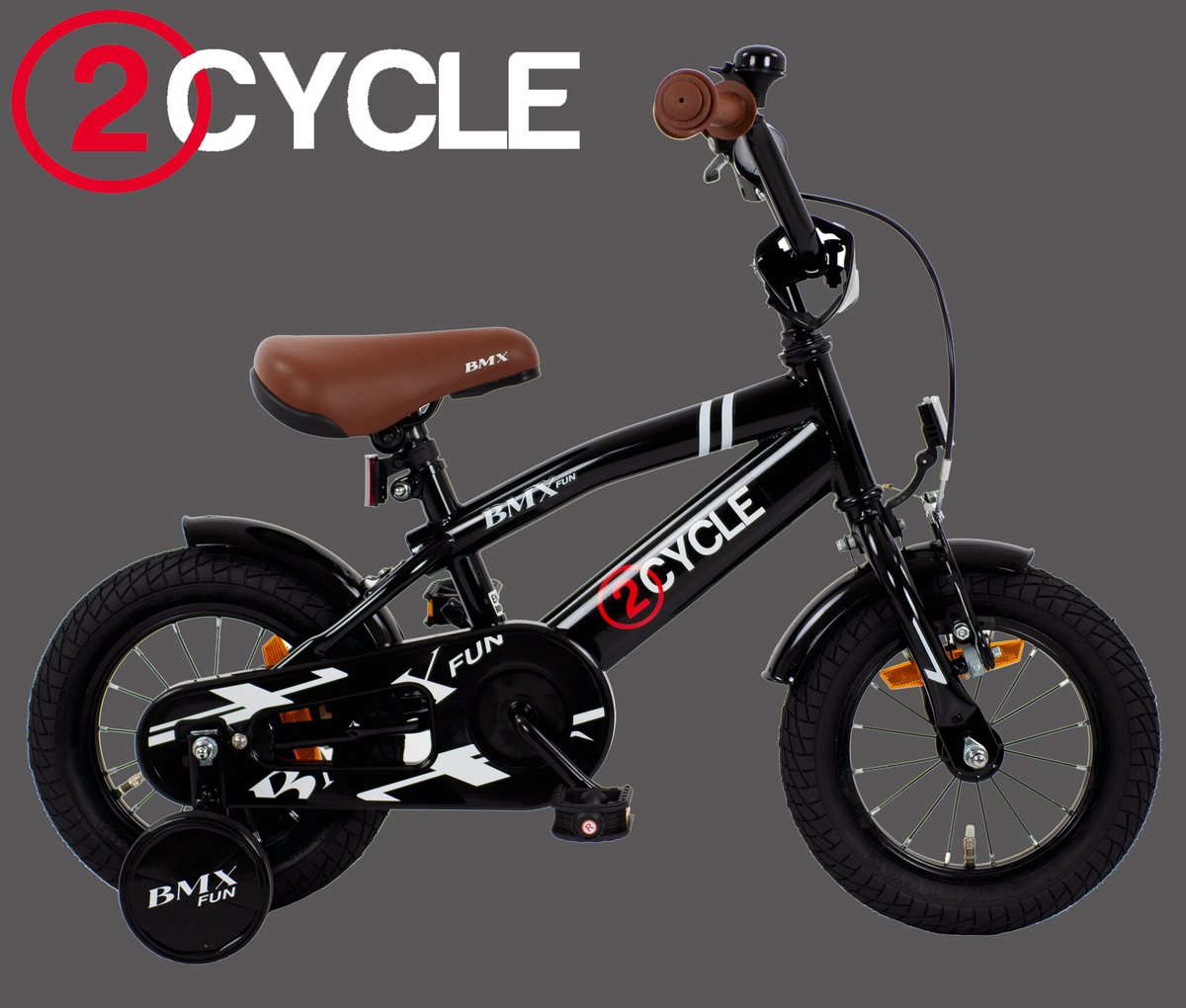 2Cycle BMX Fun kinderfiets 12 inch (2 tot 4 jaar) voor jongens zwart Kinderfiets kopen online