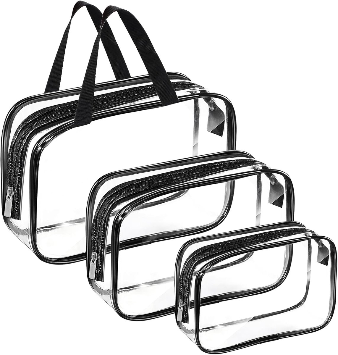 3 delige speelgoedopbergset opbergtas voor kinderen speelgoedopbergtas met rits en handvatten waterdichte transparante pvc toilettas voor het hele gezin