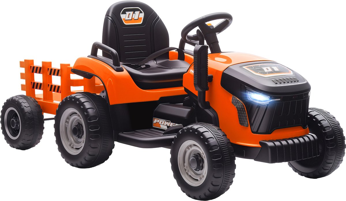 aiyaplay elektrische rij auto voor constructie kunststof metaal 139l x 58b x 55h cm oranje