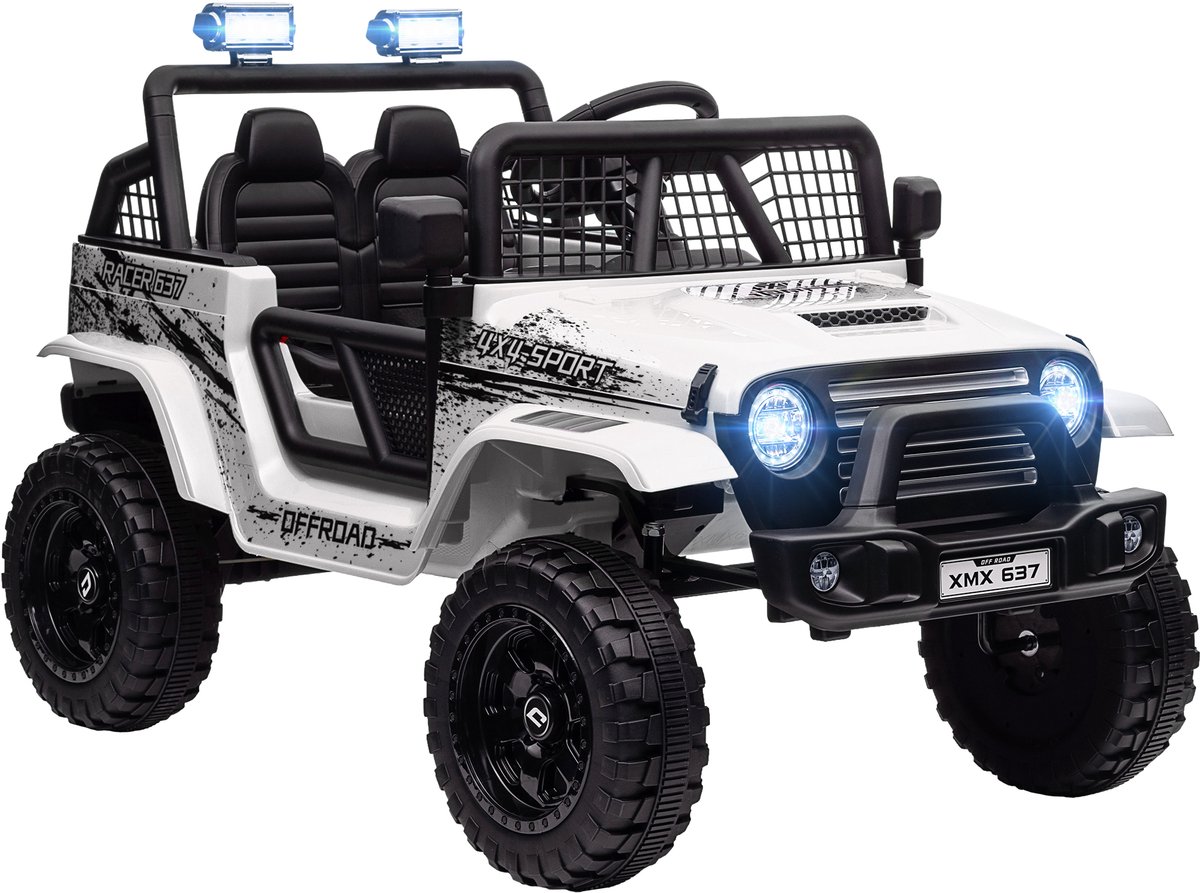 aiyaplay kinderen elektrische off road speelgoedtruck kunststof metaal 109l x 67b x 68 5h cm wit