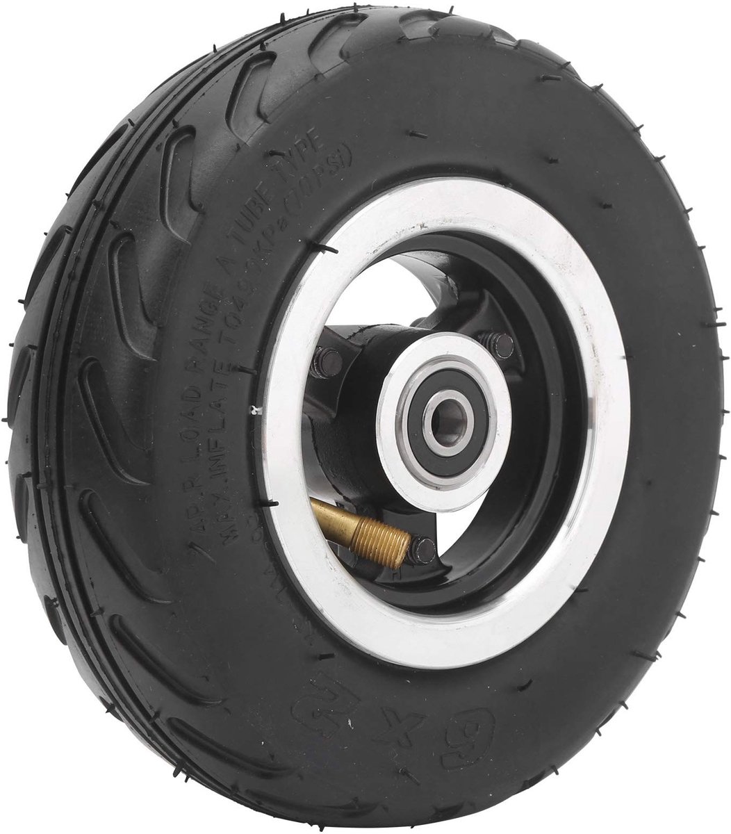allecto 6 inch binnenbandwiel pneumatisch aluminium velg elektrische step scooterband geschikt voor elektrische scooter zwart met alu