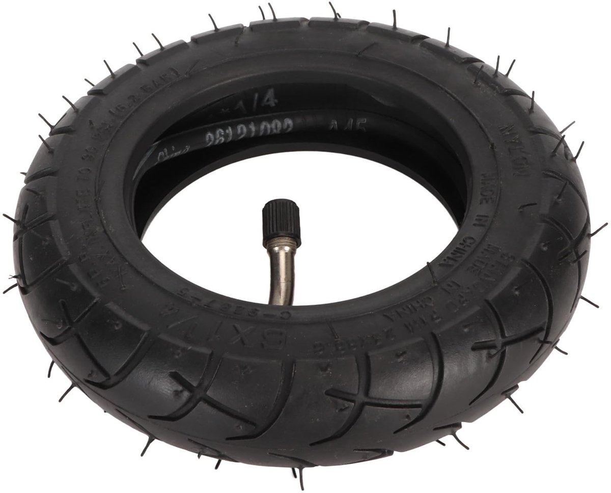 allecto elektrische step band 6 inch explosiebestendig zwart anti lek vervanging massief rubber voor en achterwiel geschikt voor