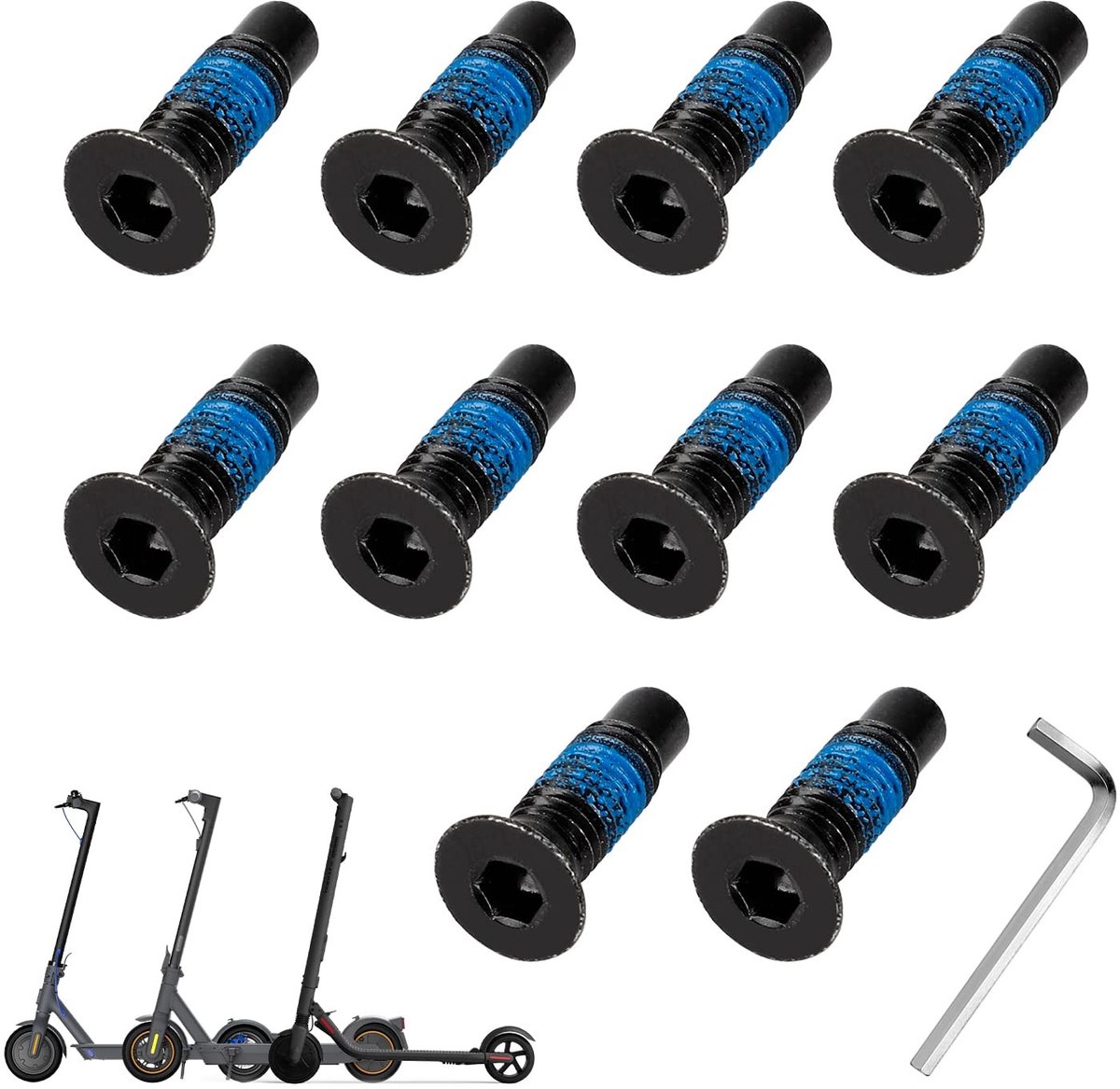 allecto fixing screws kit scooter accessoires star head schrauben voor xiaomi en ninebot 10 stuks met l tool