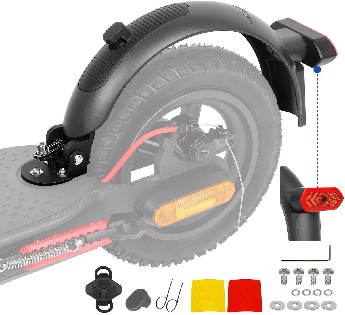 Allecto - - Scooter Achterspatbord - Turn Signal Light - Verbeterde bescherming - Grijs - Draadloze afstandsbediening - Geschikt voor Xiaomi M365 Pro. Buitenspeelvoertuigaccessoire kopen online