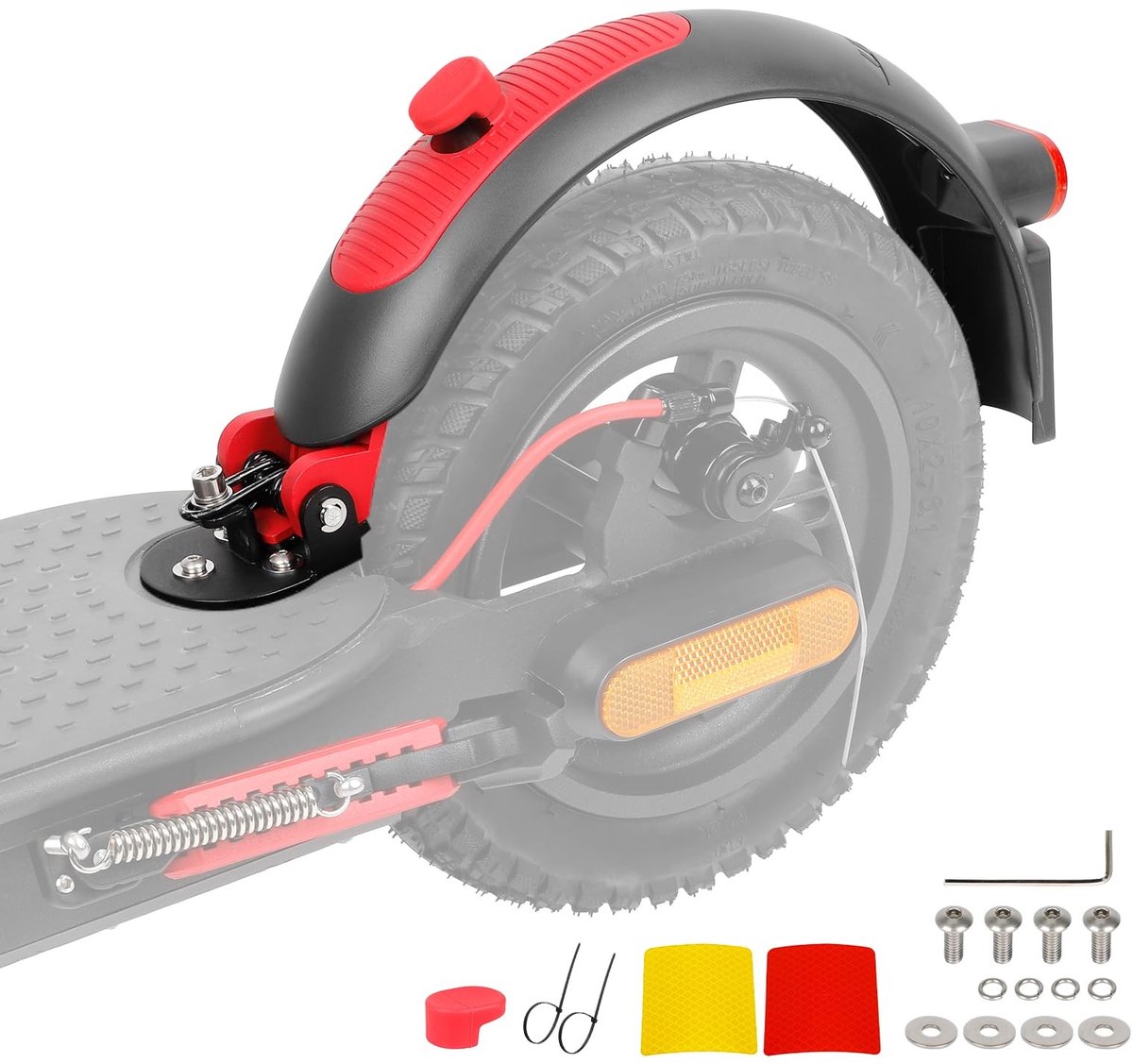 allecto scooter achterspatbord vervangingsonderdeel verbeterde bescherming grijs rood lichtgewicht en duurzaam geschikt voor xiaomi m36