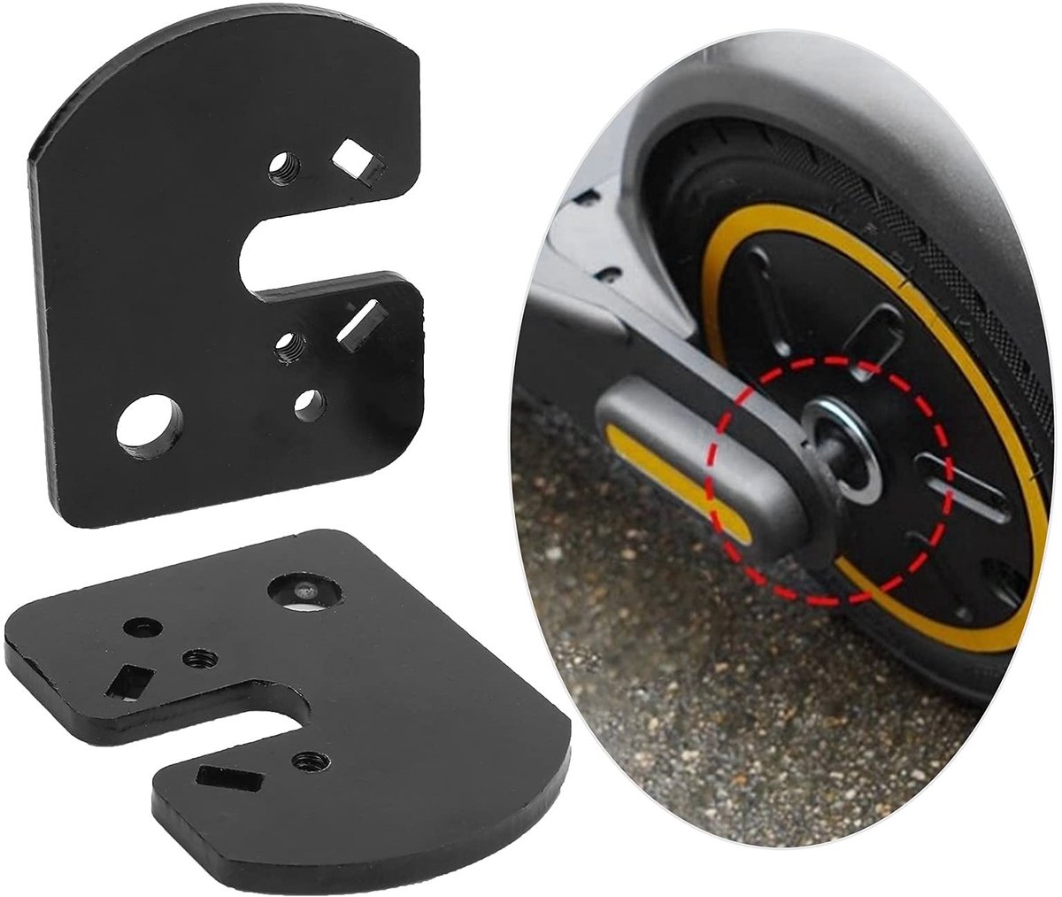 Allecto - Scooter achterwiel bevestigingsblokken - Elektrische step accessoires - Zwart - G30 - Reserveonderdelen - Geschikt voor step - Zwart model Step kopen online