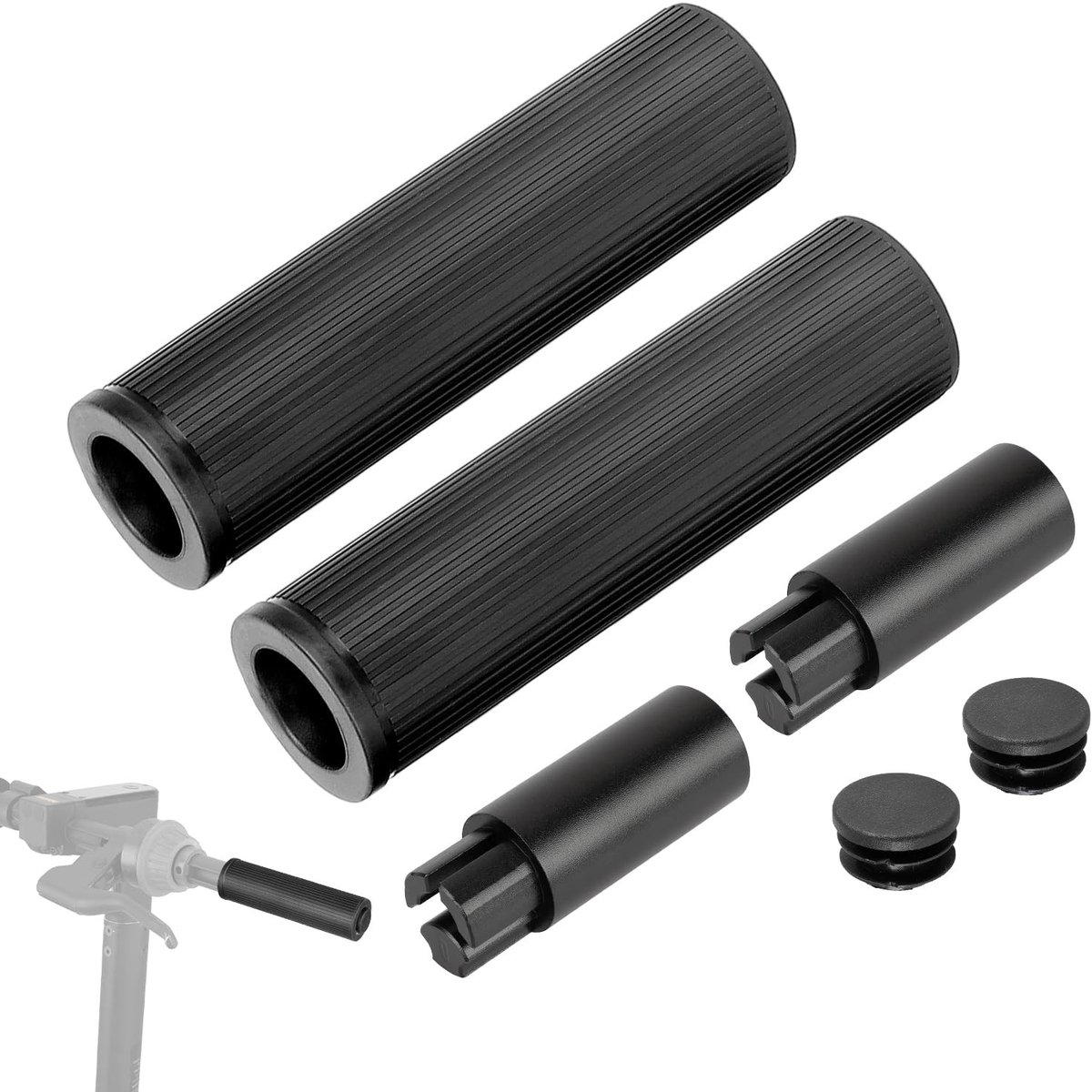 allecto scooter handlebar extension verlenging voor accessoires zwart aluminium geschikt voor segway ninebot max g30 extra grip en ruimt