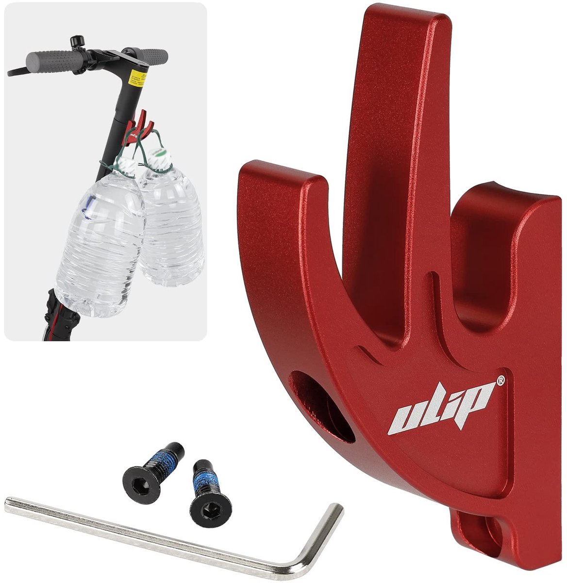 allecto scooter hanger aluminium double hook rood geschikt voor m365 pro mi3 1s hoogwaardige hanger voor scooter duurzaam en praktisch