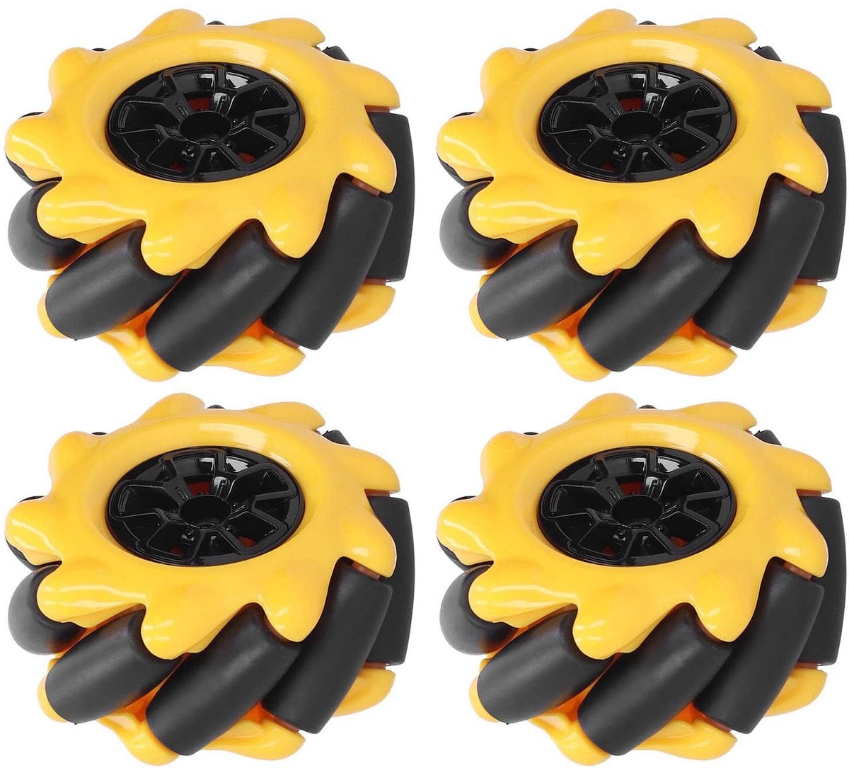 allecto wiel set 2 paar omnidirectionele robotwielen 48mm met rubber grip voor diy robotbouw