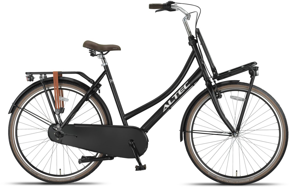 Altec Dutch - Transportfiets 28 Inch - 50 cm - Dames - 3V - Terugtraprem - Matzwart Fiets kopen online
