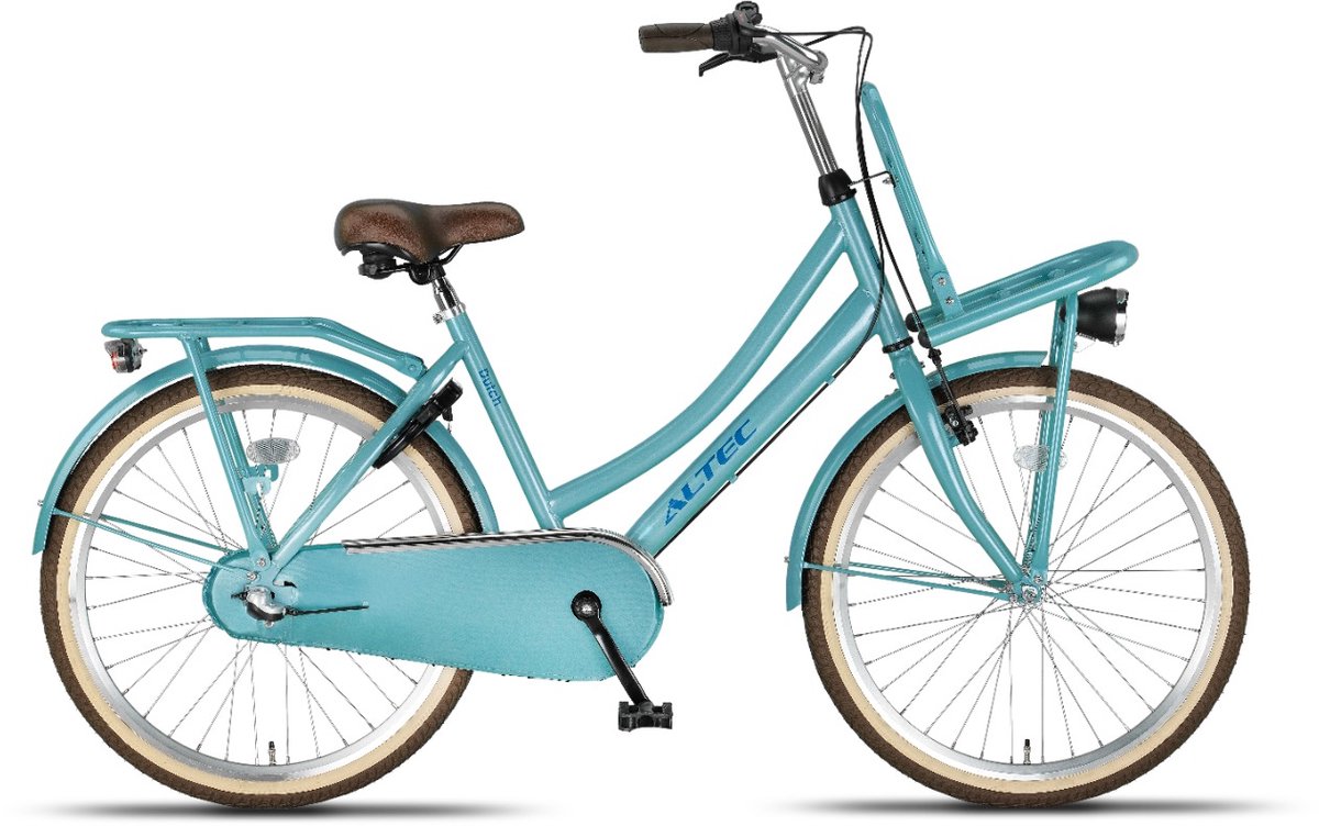Altec Dutch - Transportfiets - Meisjesfiets - 24 inch - 3 versnellingen - Licht Blauw Kinderfiets kopen online