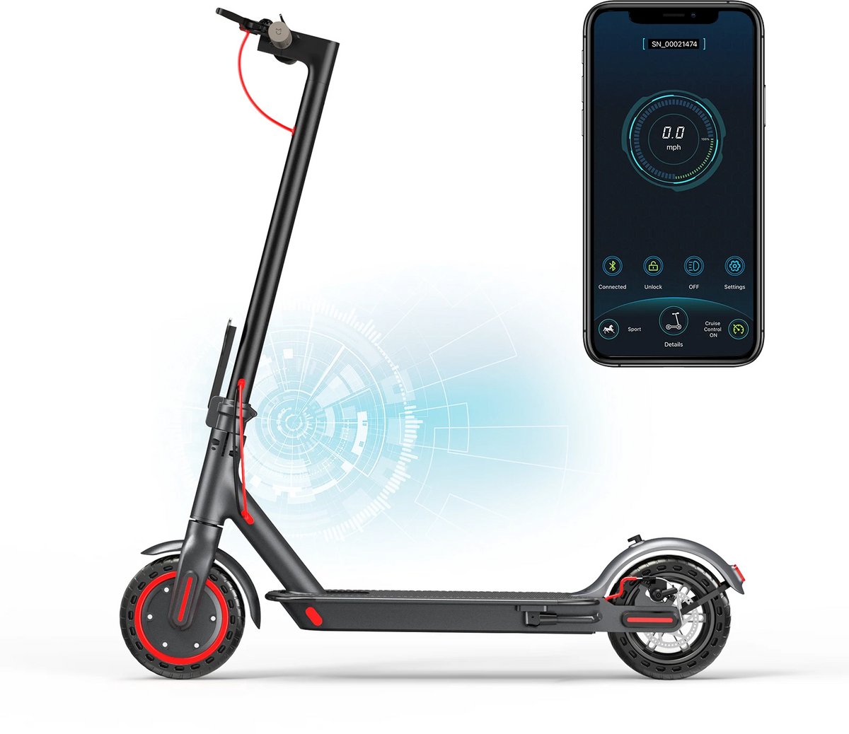 AOVOPRO ES80 Elektrische Step met App – 25 km/u – 36V 10.5AH – 35 km Actieradius – 8,5” Massieve Banden – voor Volwassenen Elektrische Step kopen online