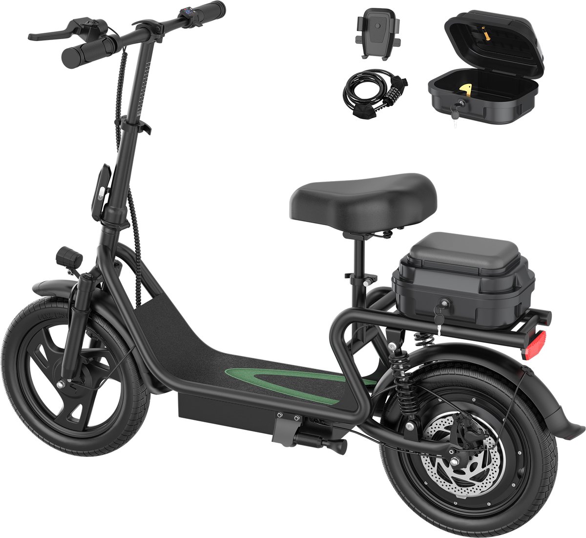 AOVOPRO ESBS PROXB Elektrische Step met Zadel en Opbergbox – 500W Motor – 48V 22.5Ah Batterij – Actieradius tot 64 km – 14 Inch Luchtbanden – LCD Display – Opvouwbare E-Step Elektrische Step kopen online