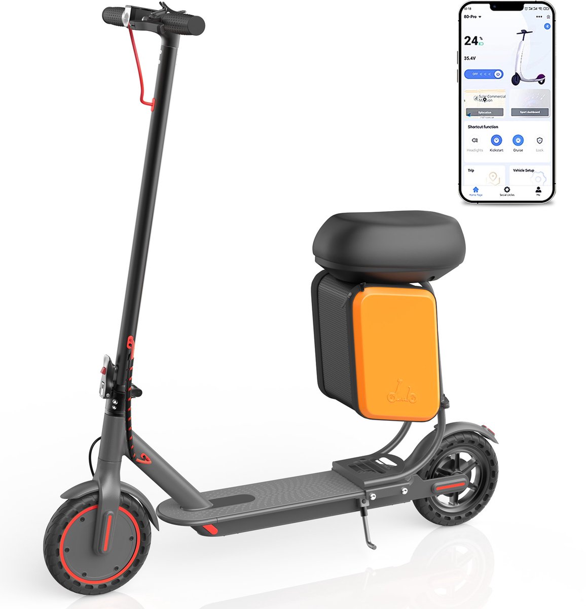 AOVOPRO TX01XB Elektrische step met Zadel- 25 km/u - 36V 5.2AH - Bereik van 25 km - 8,5 inch antislipbanden - voor Volwassenen Elektrische Step kopen online