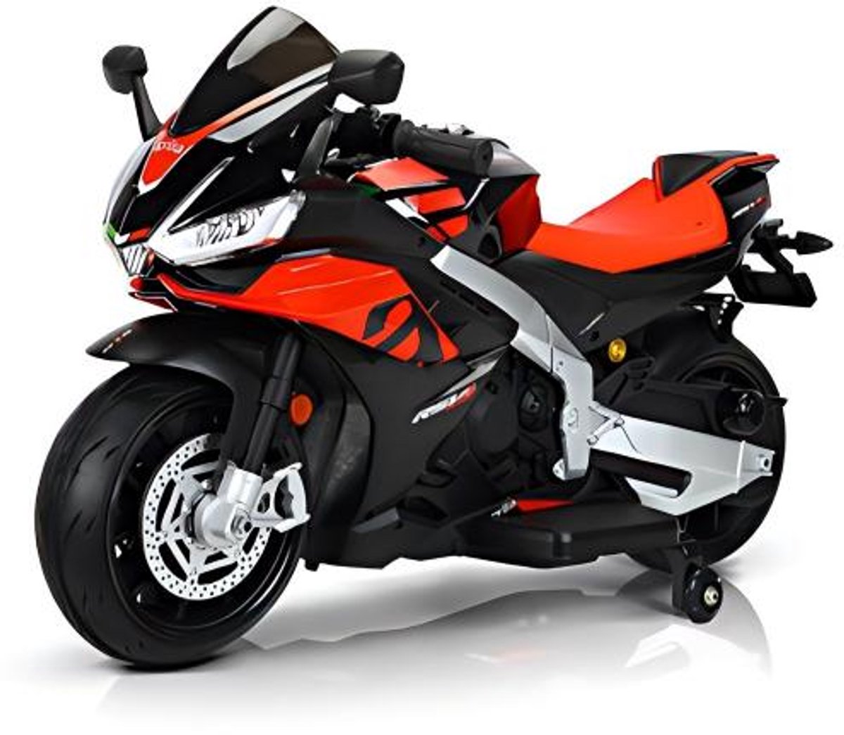 Aprilia - Kindermotor - Kindermotor elektrisch - 24V 20W - 4 tot 10 jaar- Belastbaar tot 70kg - Mechanische Schijfrem - Muziek voor kleine racers - Rood&Zwart Accuvoertuig kopen online