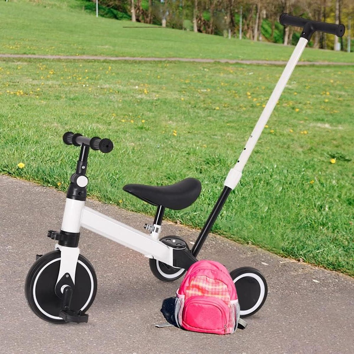 Babydriewieler 3-in-1 - Kinderfiets Meegroeiend - Leren Fietsen - Aanpasbaar en Transformeerbaar - 1 tot 5 Jaar - Wit Driewieler kopen online