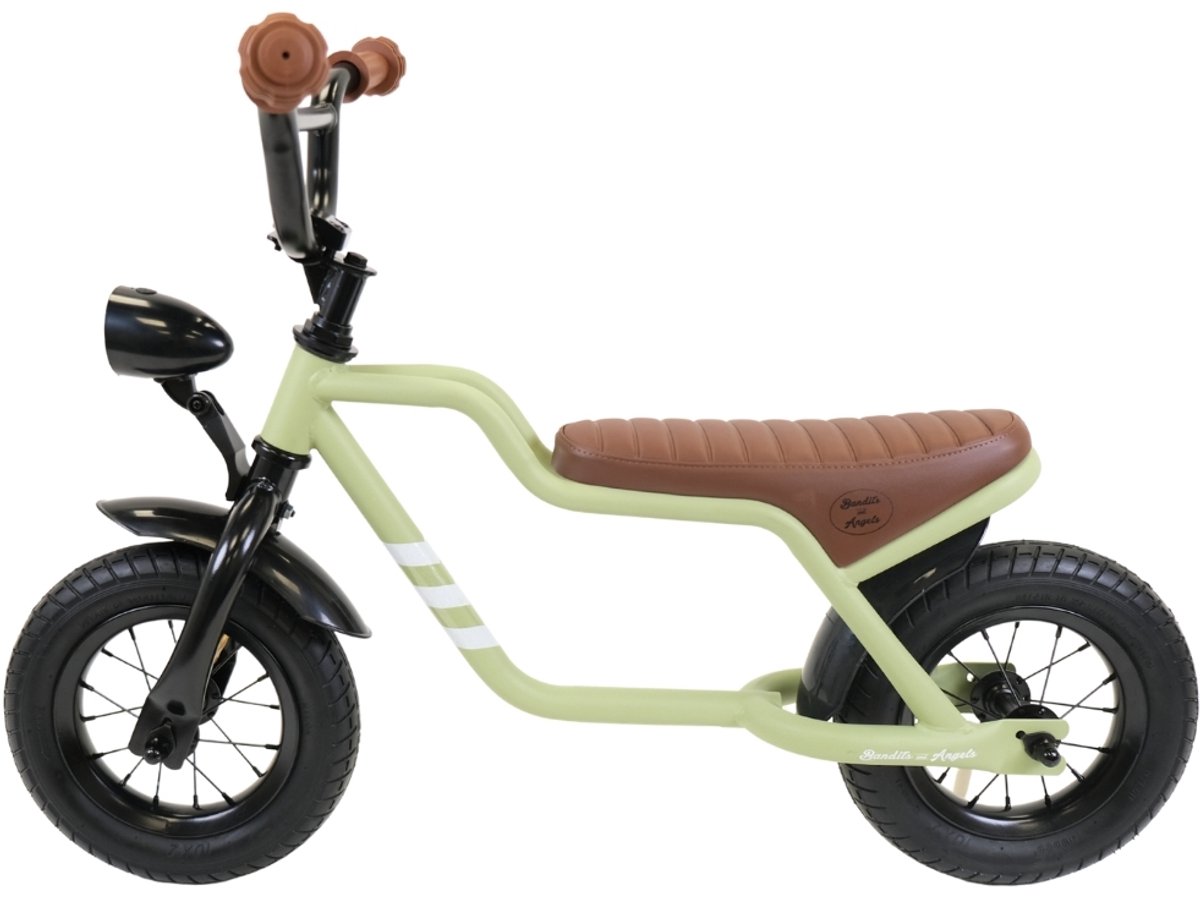 Bandits & Angels Loopfiets Fatbike Groen vanaf 2 Jaar voor Jongens en Meisjes - Unieke Loopfiets - Metaal - Groene Loop Fiets - Met Werkende Koplamp Loopfiets kopen online