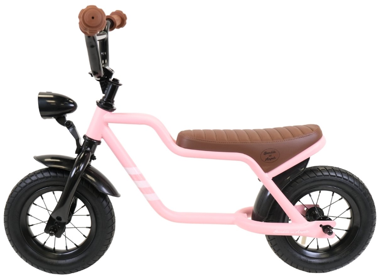 bandits angels loopfiets fatbike roze vanaf 2 jaar voor meisjes unieke loopfiets metaal roze loop fiets met werkende koplamp