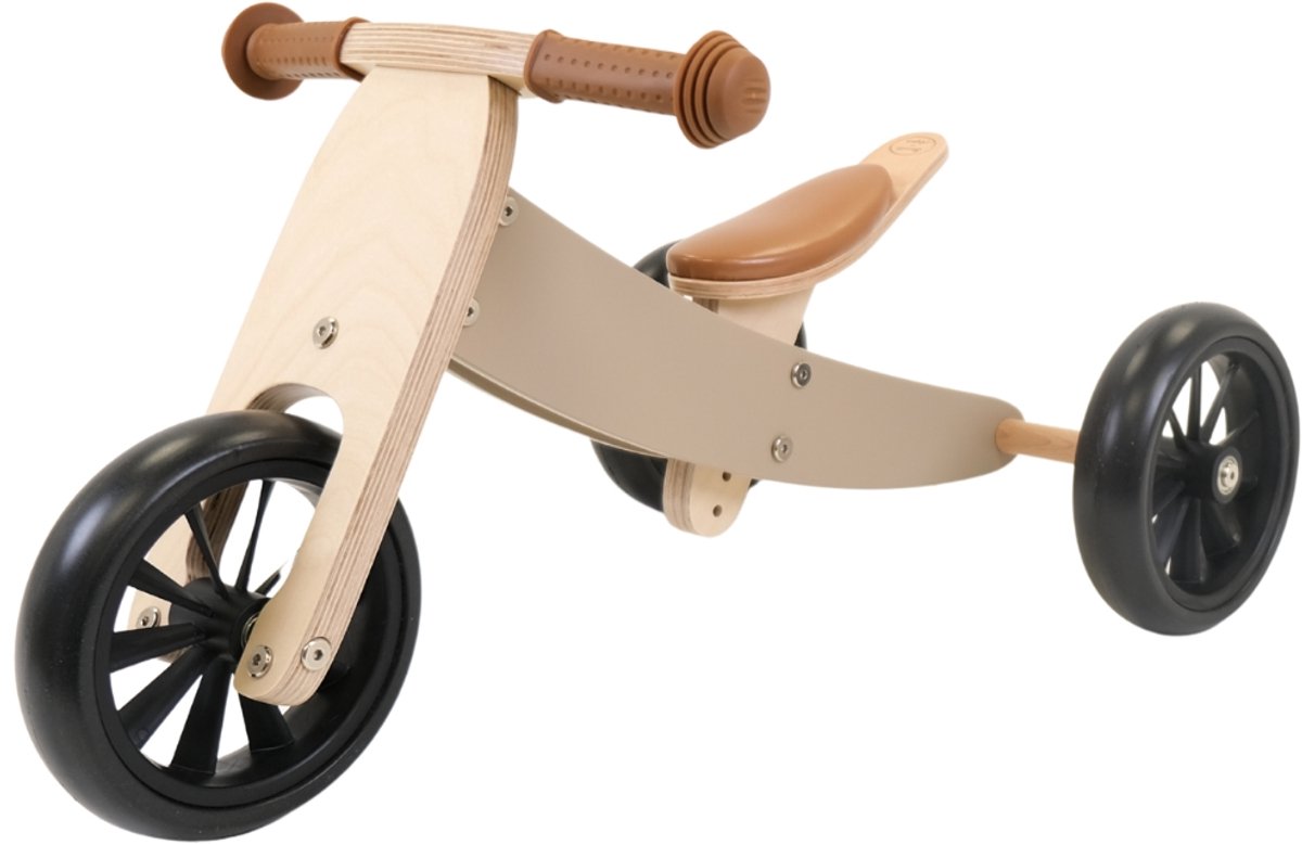 Bandits & Angels Smart Bike Loopfiets Hout 4-in-1 Beige Sand vanaf 1 jaar - Voor Jongens en Meisjes - Houten Loop Fiets - Omkeerbaar in Driewieler en Tweewieler - Verstelbaar Zadel Loopfiets kopen online