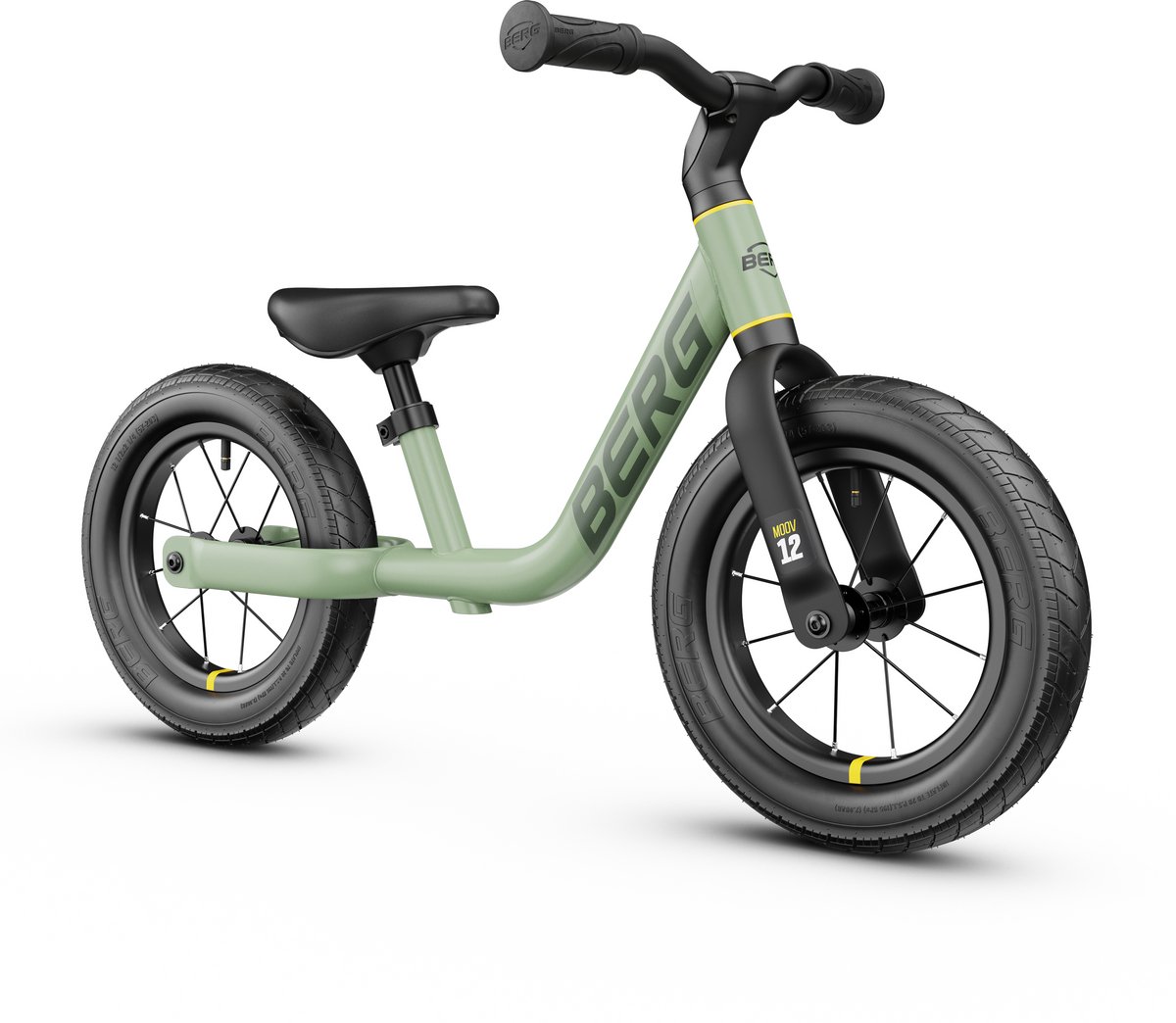BERG MOOV12 Loopfiets - 2,5+ jaar - 12 inch - Lichtgewicht - Comfortabele luchtbanden - Verstelbaar Stuur en Zadel - Sage Green Loopfiets kopen online