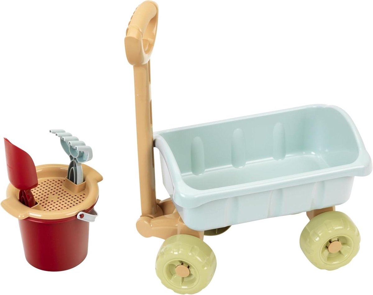 bolderkar met emmerset zandkar speelgoed buitenspelen strand gemaakt van gerecycled plastic