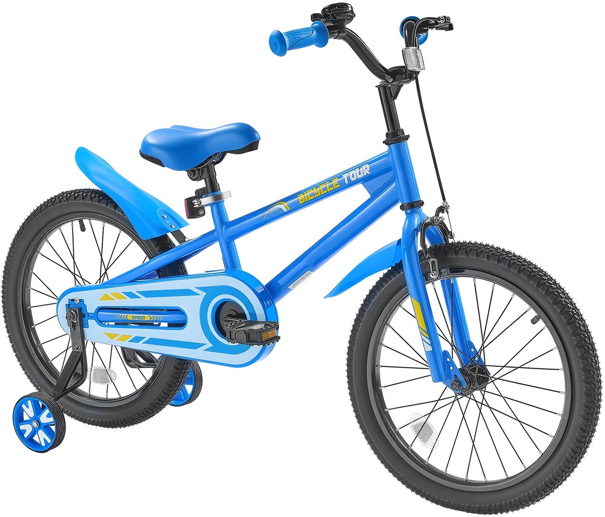 Bregico Kinderfiets - Kinderfietsen - BMX - 14 inch - Met Zijwieltjes - Voor Kinderen Tussen 90 en 115cm - Peuterfiets - Blauw Kinderfiets kopen online