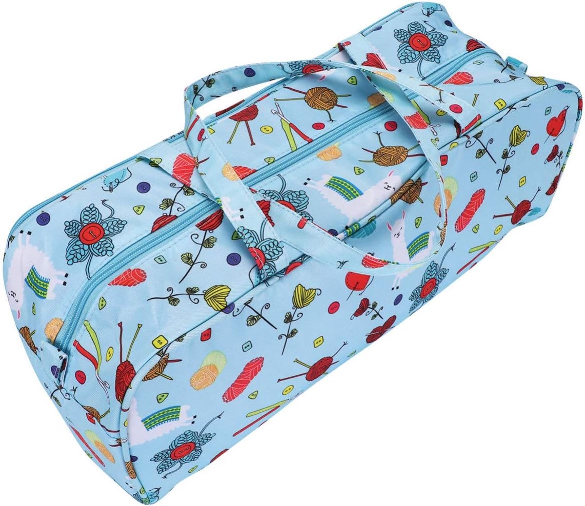 brei en naaibenodigdheden opbergtas met ritssluiting gemaakt van oxford stof met meerdere vakken duurzame en draagbare organizer voor garen naalden en knutselaccessoires 42 4 x 18 8 x 15 2 cm