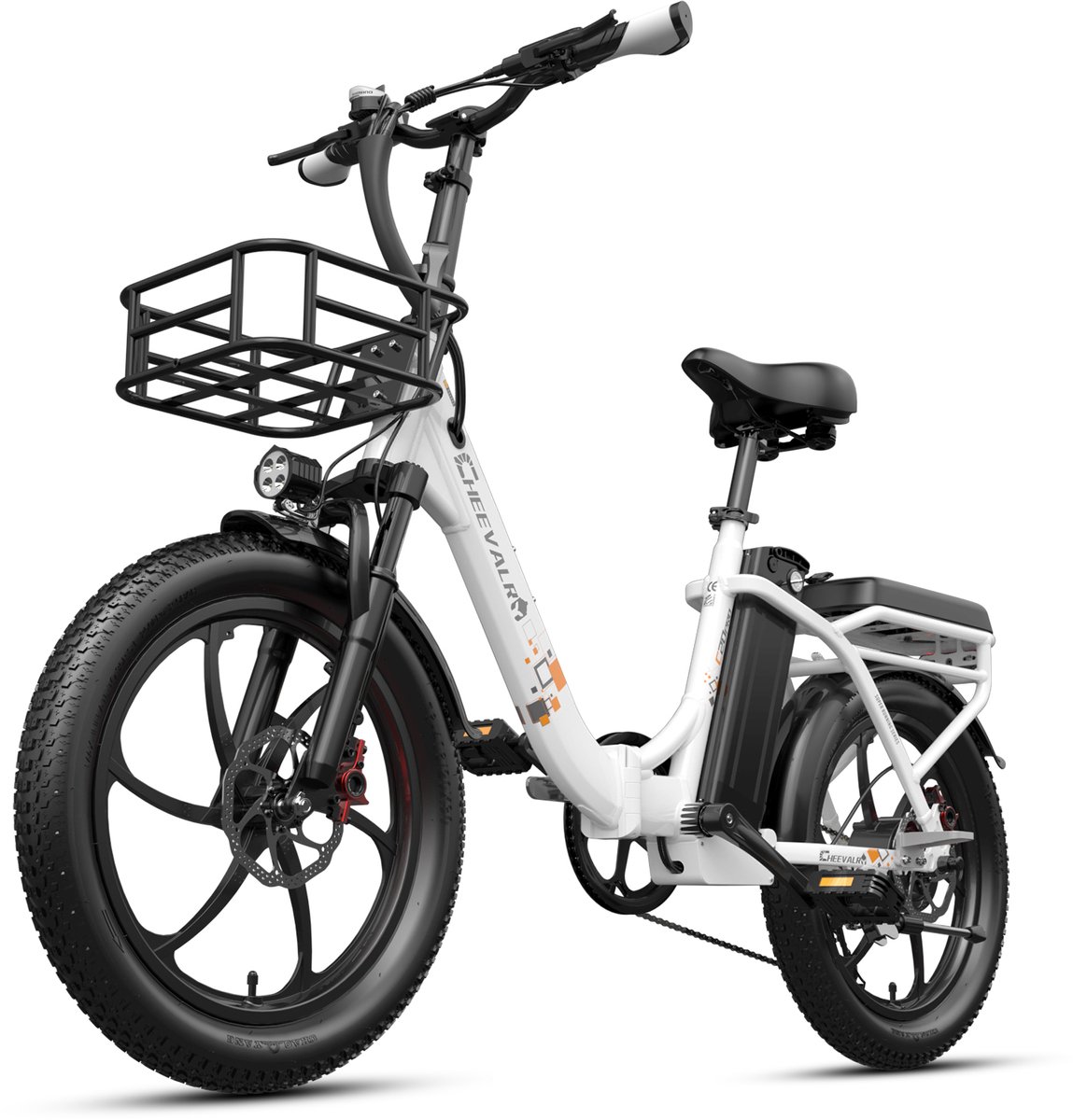 cheevalry c20 pro elektrische fiets 250w 48v 20ah tot 150km 20 opvouwbaar shimano 7 versnellingen wit