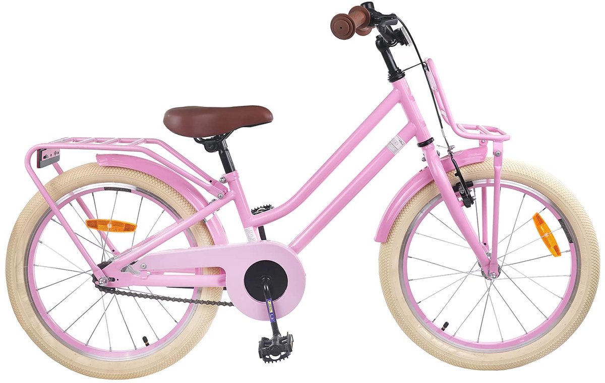 City kinderfiets 20 inch - Kinderfiets 6, 7, 8, 9, 10 & 11 jaar - Fiets 20 inch kind - Licht Roze Kinderfiets kopen online