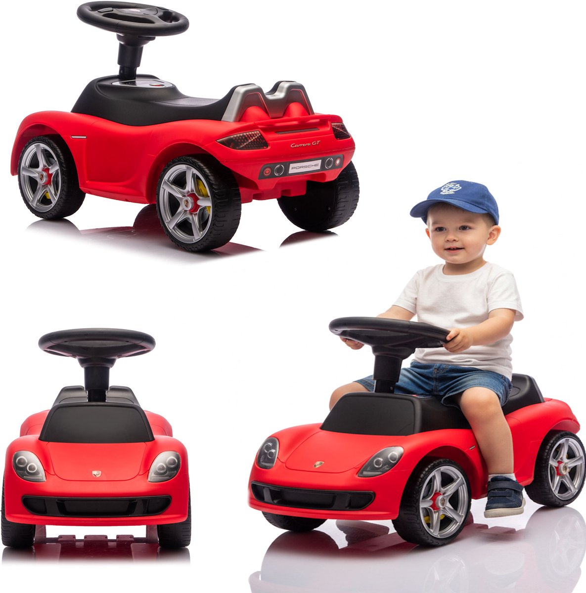 COIL Kinder loopauto Porsche Carrera GT – met muziek – loopfiets / ride-on – 18 maanden – 5 jaar – max. 20 kg - Rood Loopauto kopen online